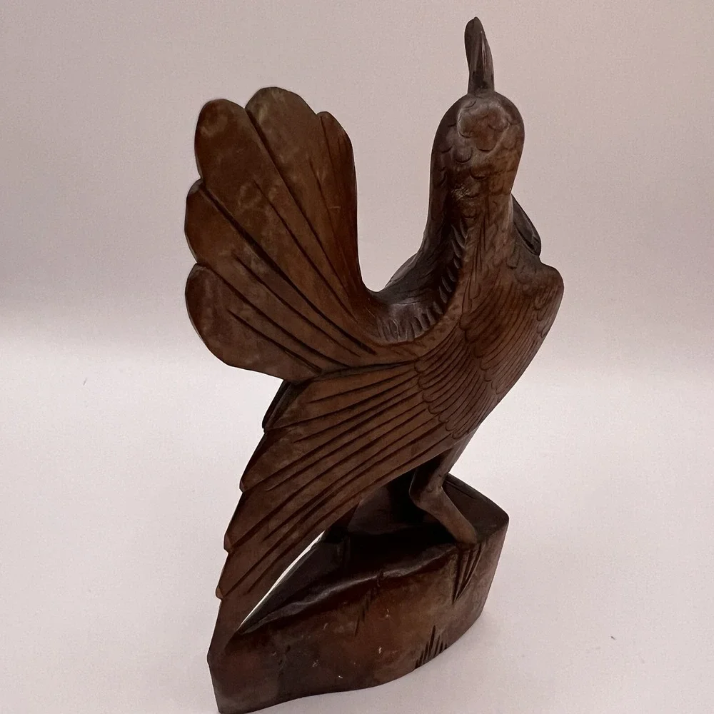 Vintage Hand Carved Wood Bird Bali Figurine 6